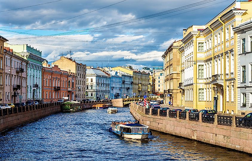 The Moyka River embankment in Saint Petersburg 