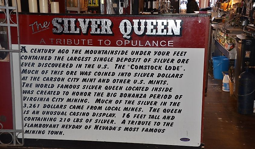 Silver Queen Wedding Chapel Hotel and Saloon located in Virginia City