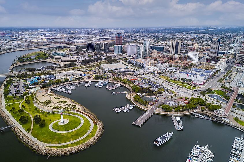 Aerial view of Long Beach, California
