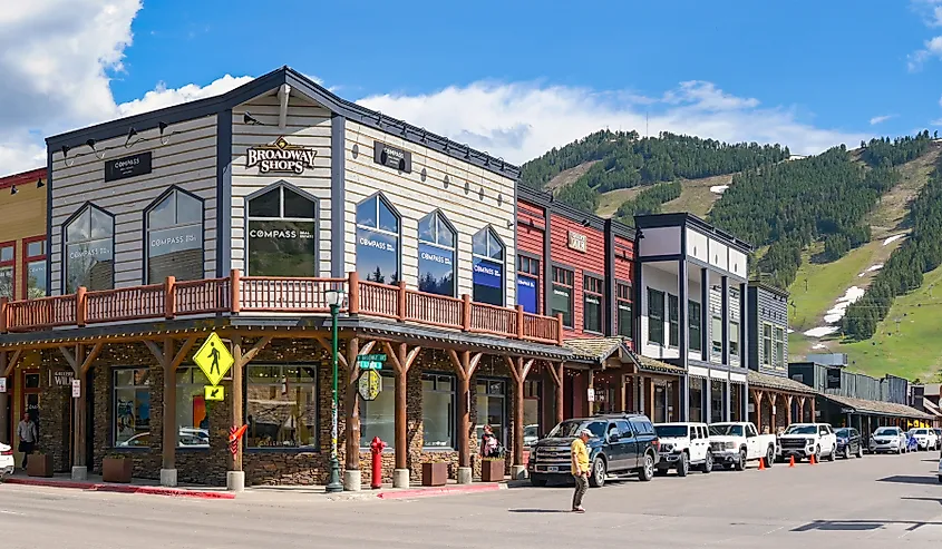 The antler arches at Jackson Town Square, Wyoming.