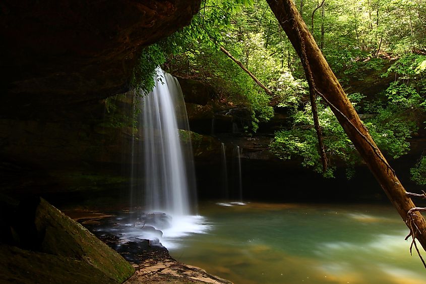 Beautiful Caney Creek Falls in the William B Bankhead National Forest of Alabama