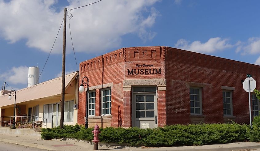 Façade of Fort Towson Museum in Doaksville, Chocktaw County.