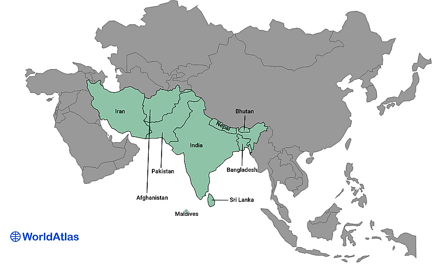 Map of South Asia