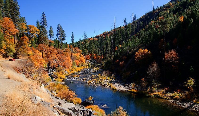 On the way to Lake Tahoe in autumn 