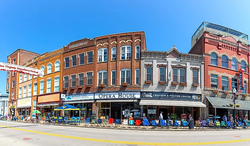 Main Street in Buckhannon, West Virginia. Editorial credit: Roberto Galan / Shutterstock.com.