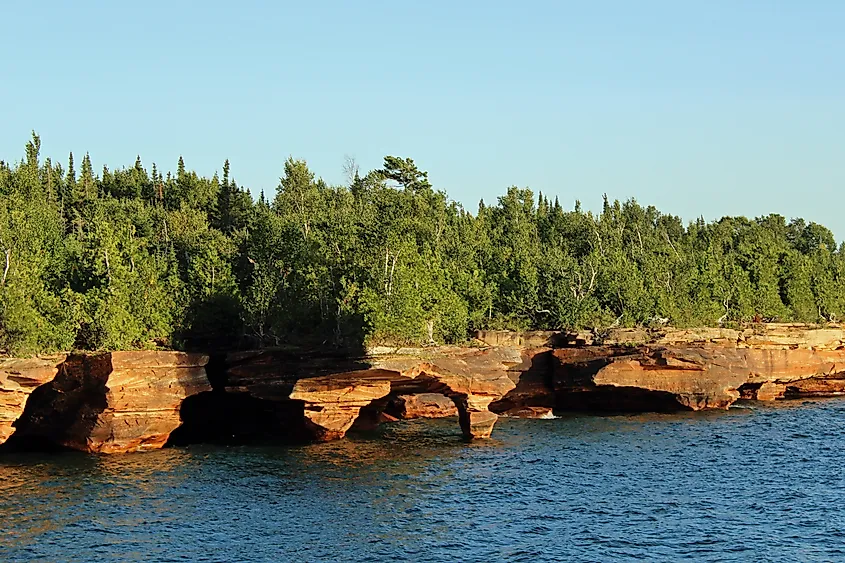 Caves along the coast of Lake Superior in Wisconsin.