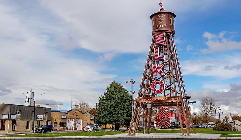View of the Chilton Centennial Tower in Elko, Nevada