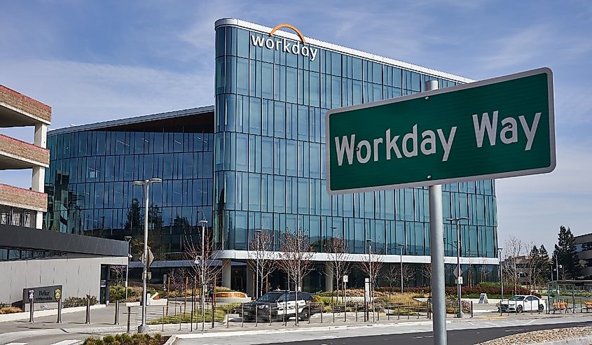 The cloud-based ERP software company Workday, Inc.'s Headquarters in Pleasanton, California, United States.