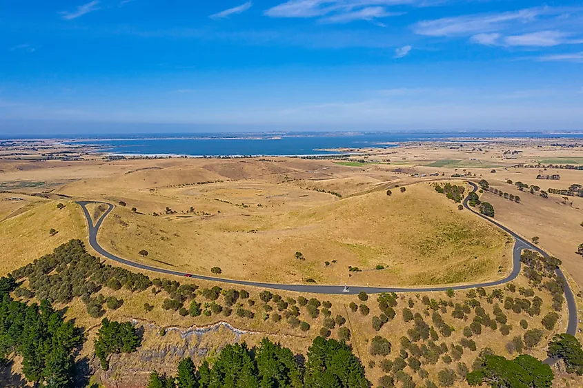 A view of Lake Corangamite in Australia