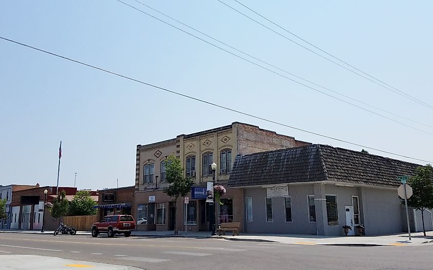 Street view in the town of Fruitland, Idaho.
