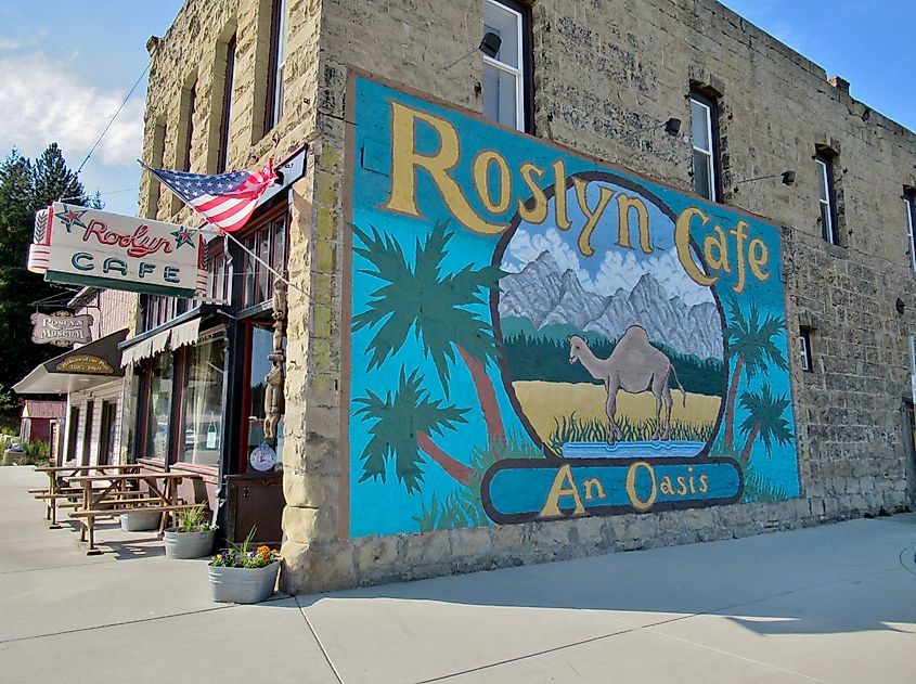 The Roslyn Cafe building in Roslyn, Washington.
