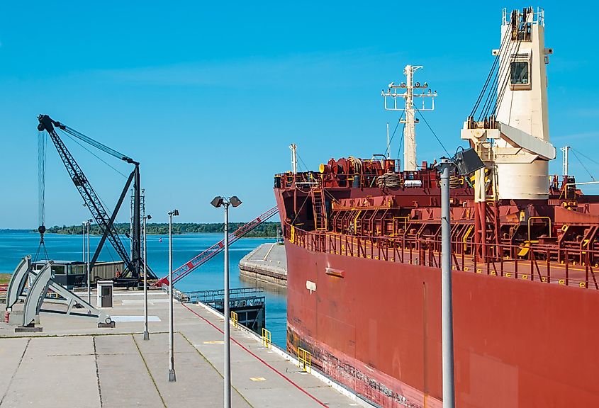 The St. Lawrence River Locks in Massena, New York.