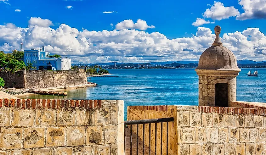 Gate to San Juan with ocean in background