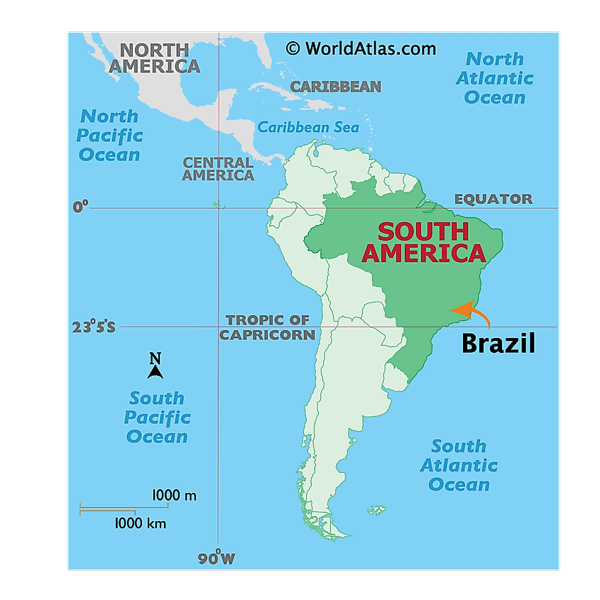 World Map Showing Brazil Brazil Maps & Facts - World Atlas