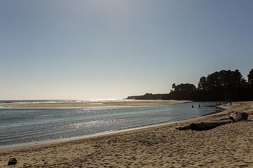 Big River Beach in Mendocino, California