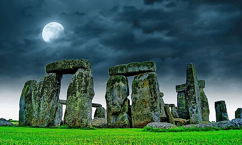 Stonehenge on a moonlit night.