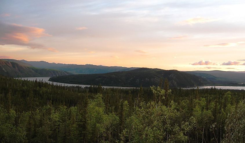 Sunset on Yukon River, Alaska