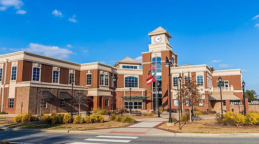 Street view of Lilburn City Hall in Lilburn, Georgia.