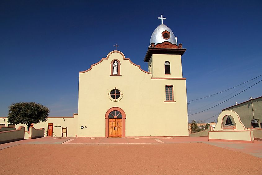 Historic Mission Ysleta along the El Paso Mission Trail in Texas
