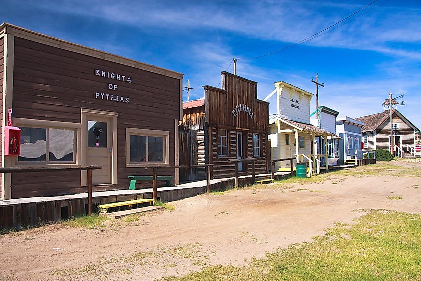 Street view of an old town at The World Museum of Mining, Butte, Montana