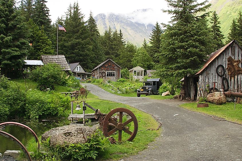 Crow Creek mining camp in Girdwood, Alaska.