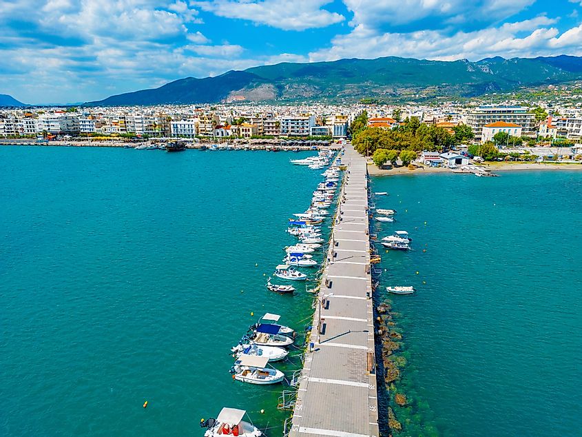 Panorama view of the port of Kalamata, Greece