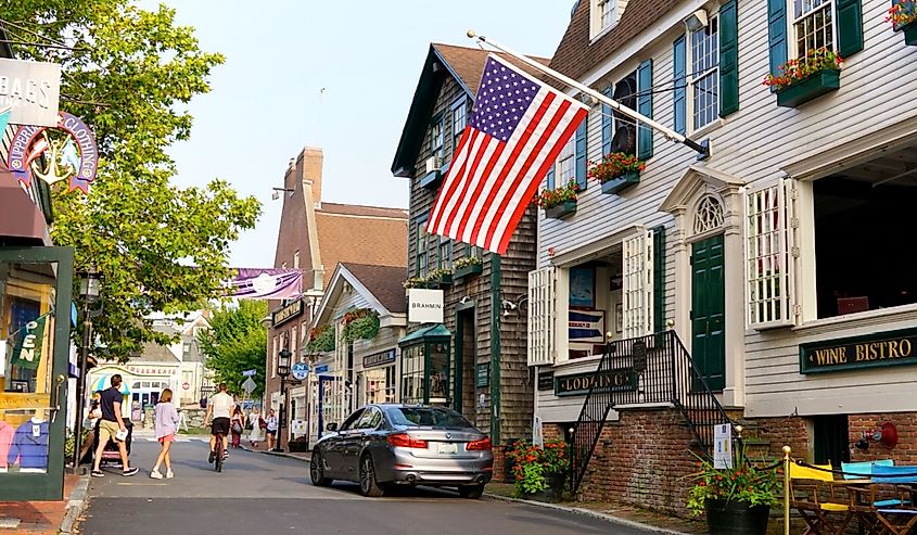 Newport Rhode Island's famed Thames Street shopping district