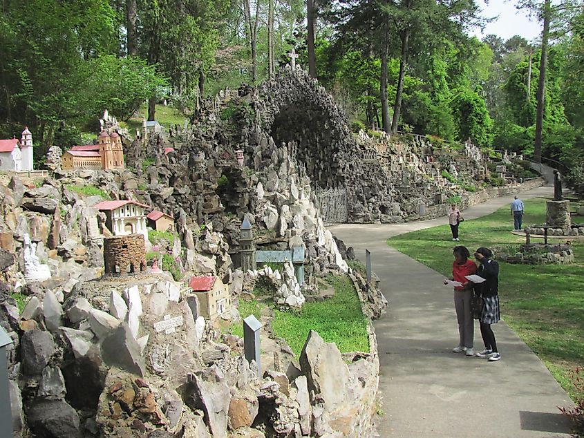 Cullman, AL / USA - March 30, 2016: Miniature reproductions of religious structures worldwide, created by a local monk, adorn Ave Maria Grotto in Cullman, Alabama. Editorial Photo Credit: Larry Porges Shutterstock.