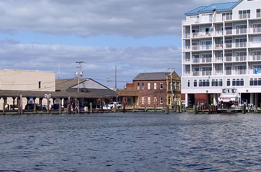 Waterfront view of Crisfield, Maryland