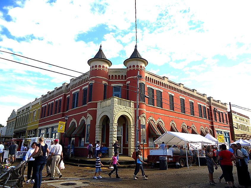 Historic buildings in downtown Abbeville, Louisiana