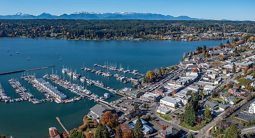 Aerial view of Poulsbo, Washington.