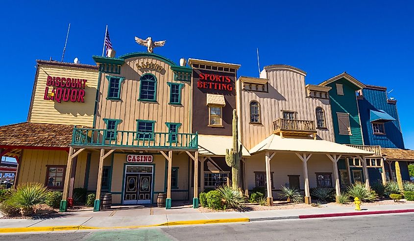 Historic saloon building and casino, Pahrump, Nevada. Image credit 4kclips via stock.adobe.com