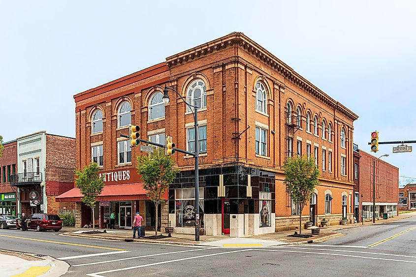  Downtown historic building at corner of Limestone and Frederick Streets. 
