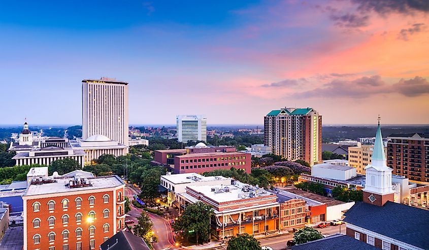 Tallahassee, Florida cityscape at sunset