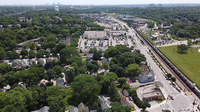 Aerial view of Wauwatosa, Wisconsin.
