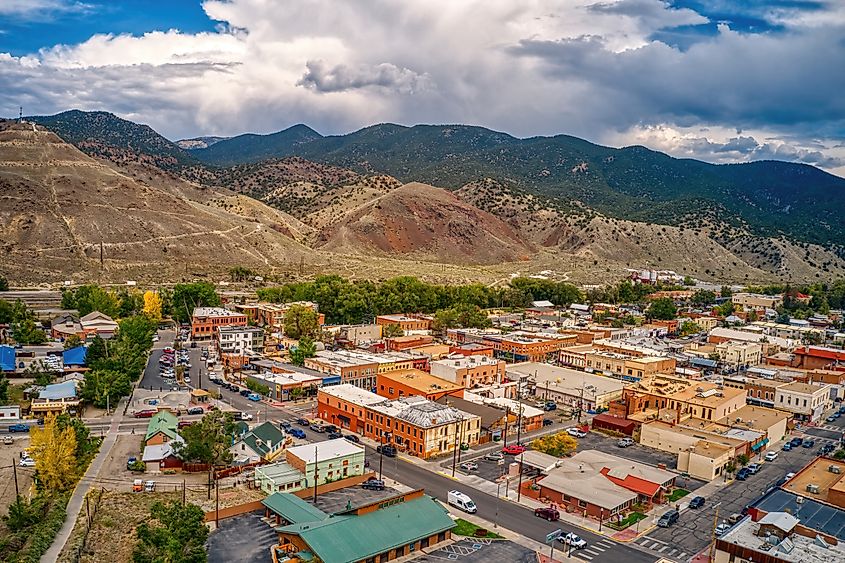 Aerial view of Salida, Colorado.