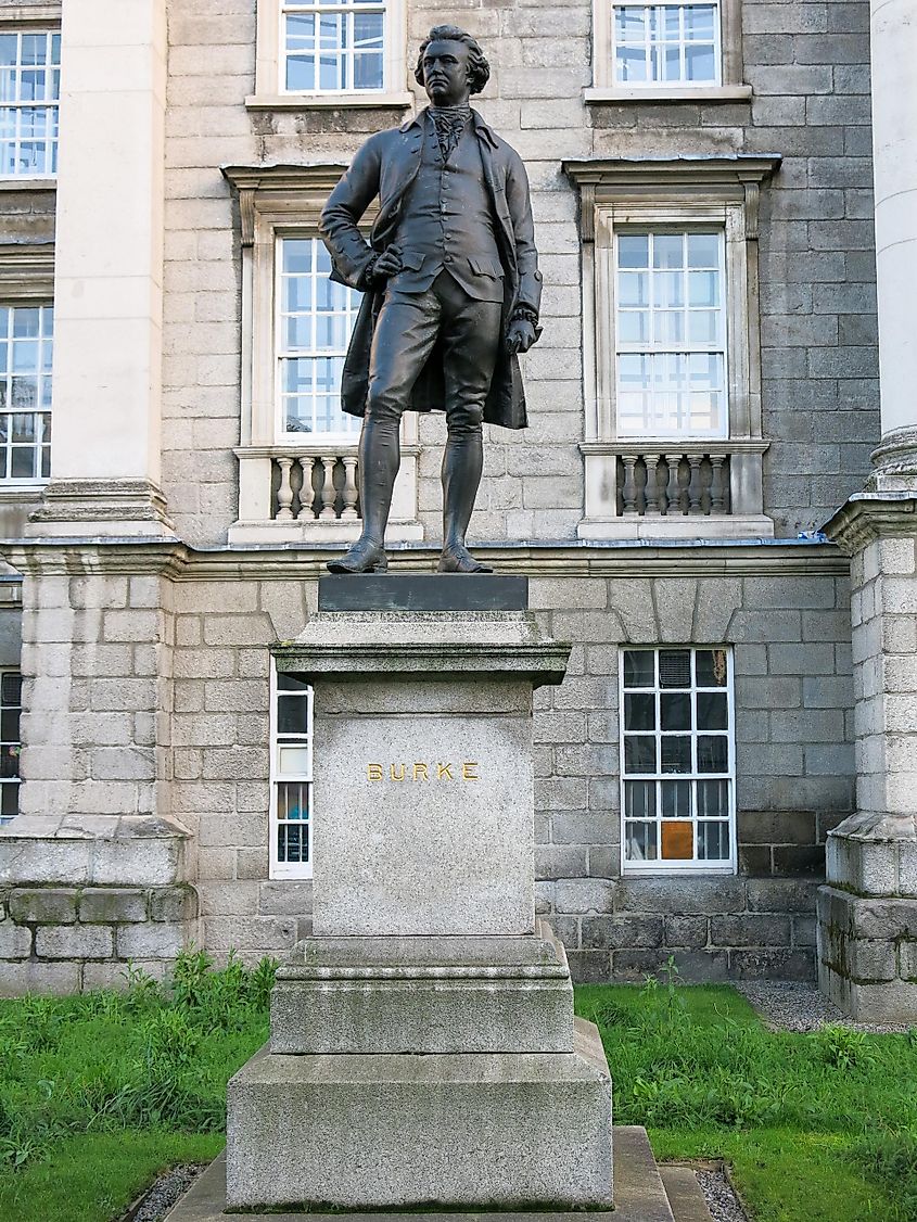 Statue of Edmund Burke outside of Trinity College, downtown Dublin. Mike Seberger via Shutterstock