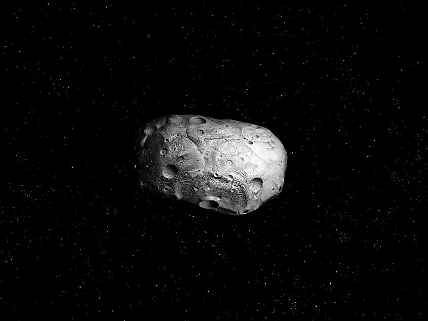 Asteroid in space against the stars