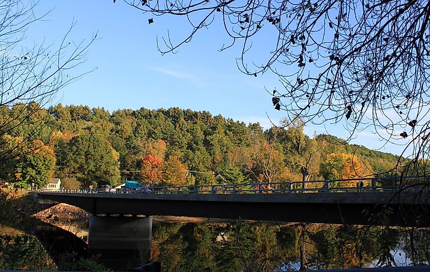 West Milton Bridge over the Lamoille River in Milton, Vermont.