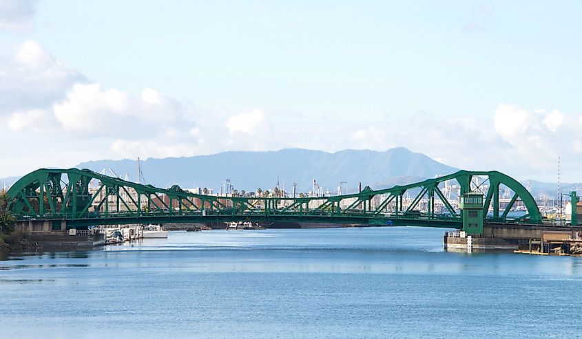 Park Street Bridge.  One of five routes for cars on and off of the island of Alameda