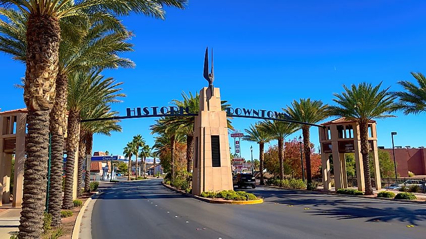 The historic downtown area of Boulder City, Nevada.