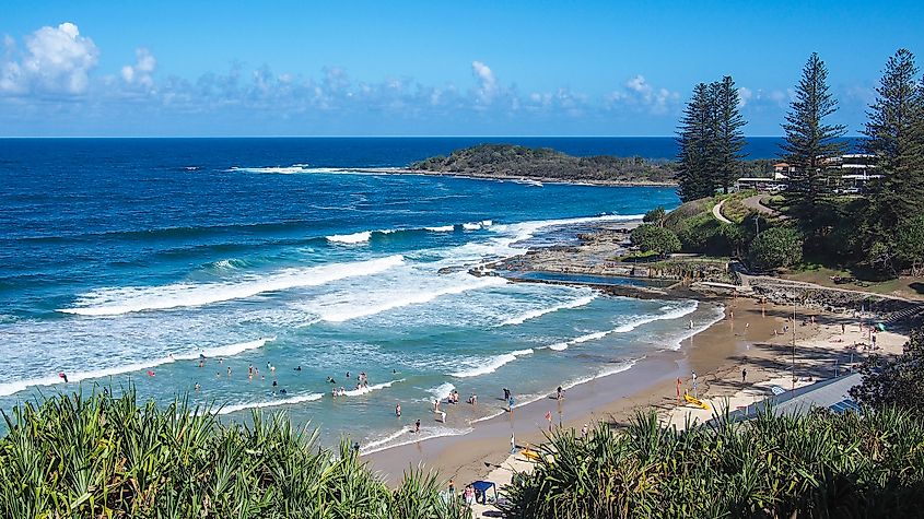 View of the gorgeous beach at Yamba, New South Wales, Australia.