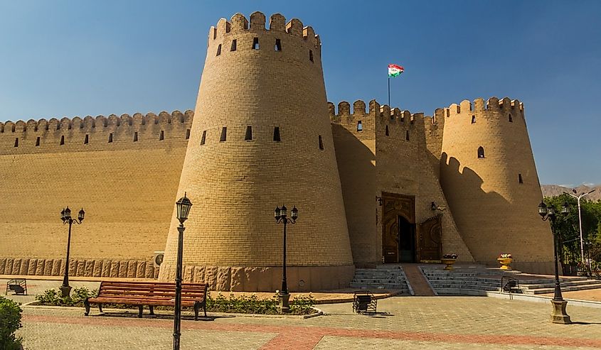 Citadel walls in Khujand, Tajikistan