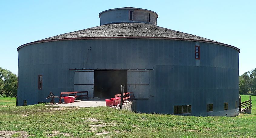 The Starke Round Barn by Red Cloud, Nebraska. 