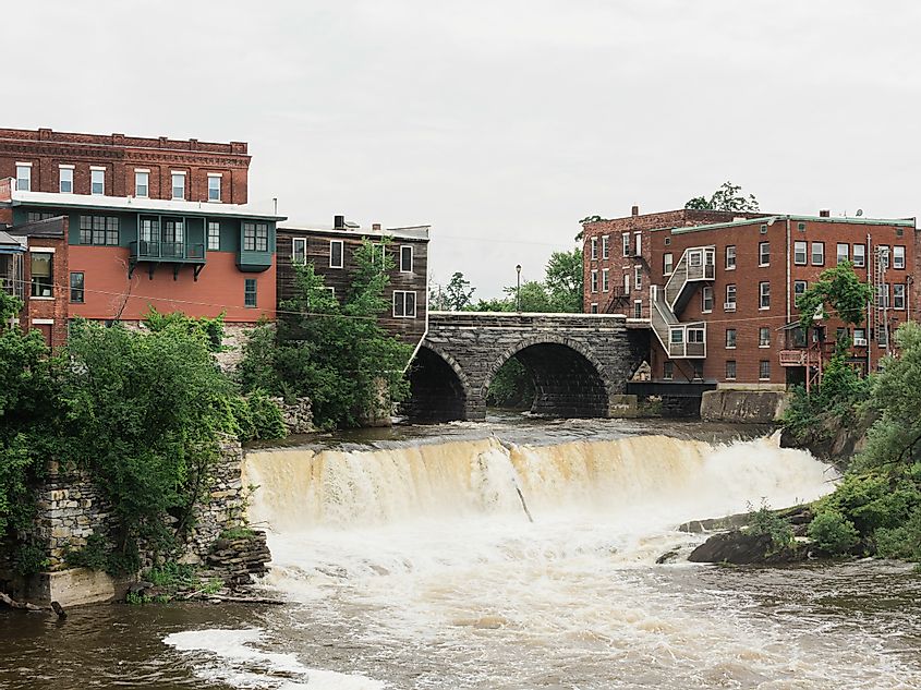 Middlebury Falls in Middlebury, Vermont.