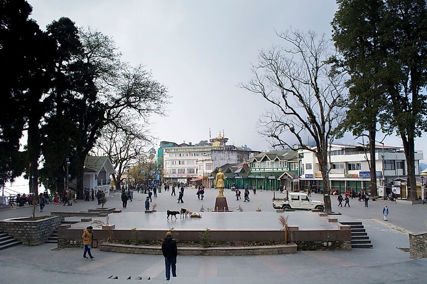 A view of the Darjeeling Mall, Darjeeling, India. 
