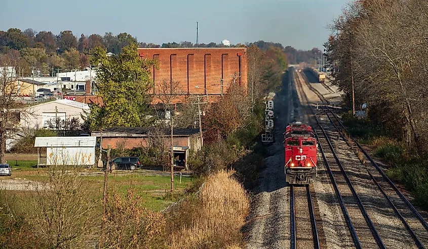 Overlooking the railroad in Corbin, Kentucky.