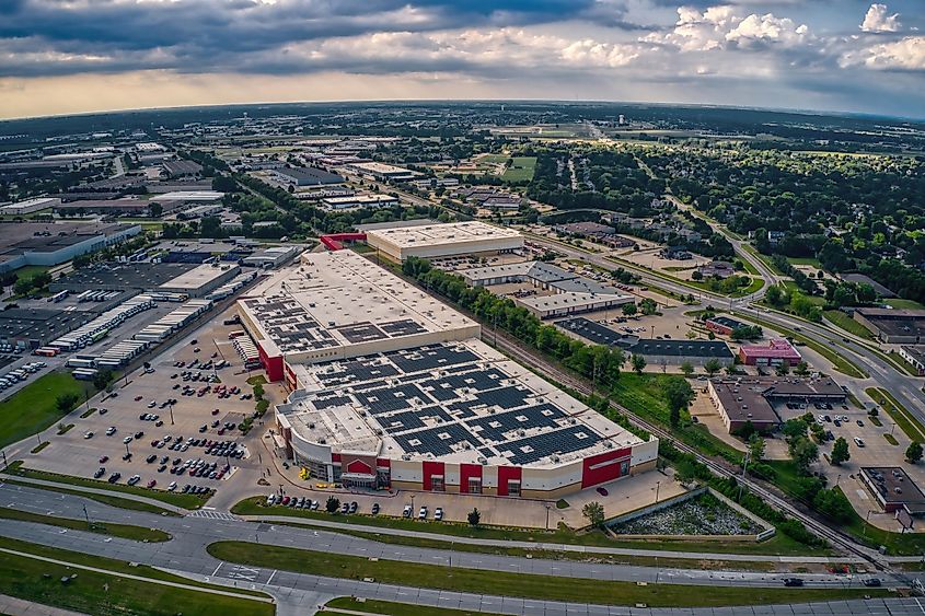 Aerial View of the Des Moines Suburb of Urbandale, Iowa