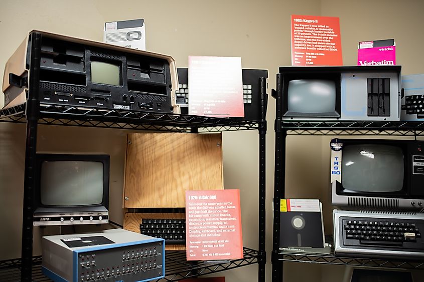 Permanent exhibits inside the American Computer and Robotics Museum in Bozeman, Montana