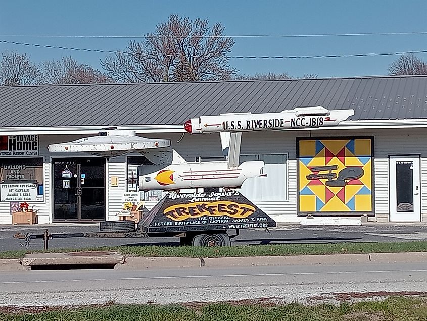 Riverside, Iowa advertising the annual Trek Fest.